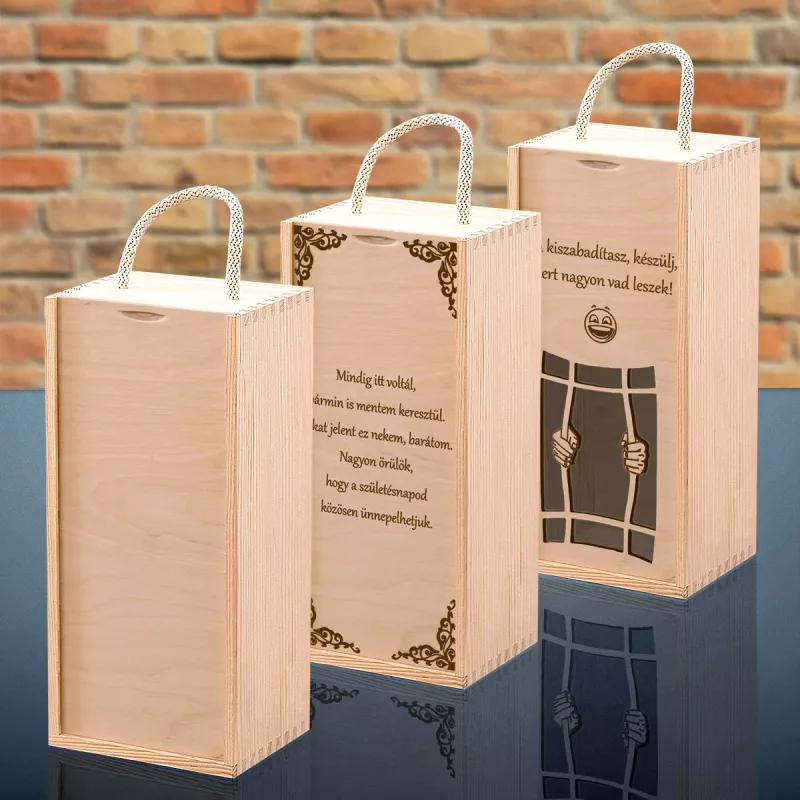 Ajándékdoboz palackhoz 135x110x300 mm