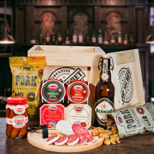 Ínyenc ajándékláda | Szabványos fedél, Fedél gravírozott szöveggel, Fedél karácsonyi motívummal