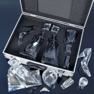 Karaffek Lovers + esküvői cipő Bohemia Crystal AL Koffer