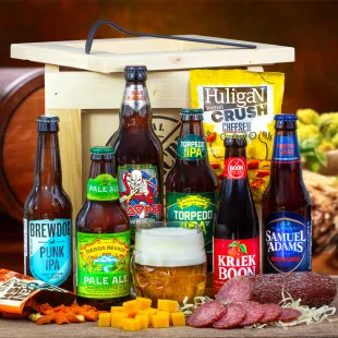 Sörös ajándékláda | Szabványos fedél, Fedél gravírozott szöveggel, Fedél karácsonyi motívummal