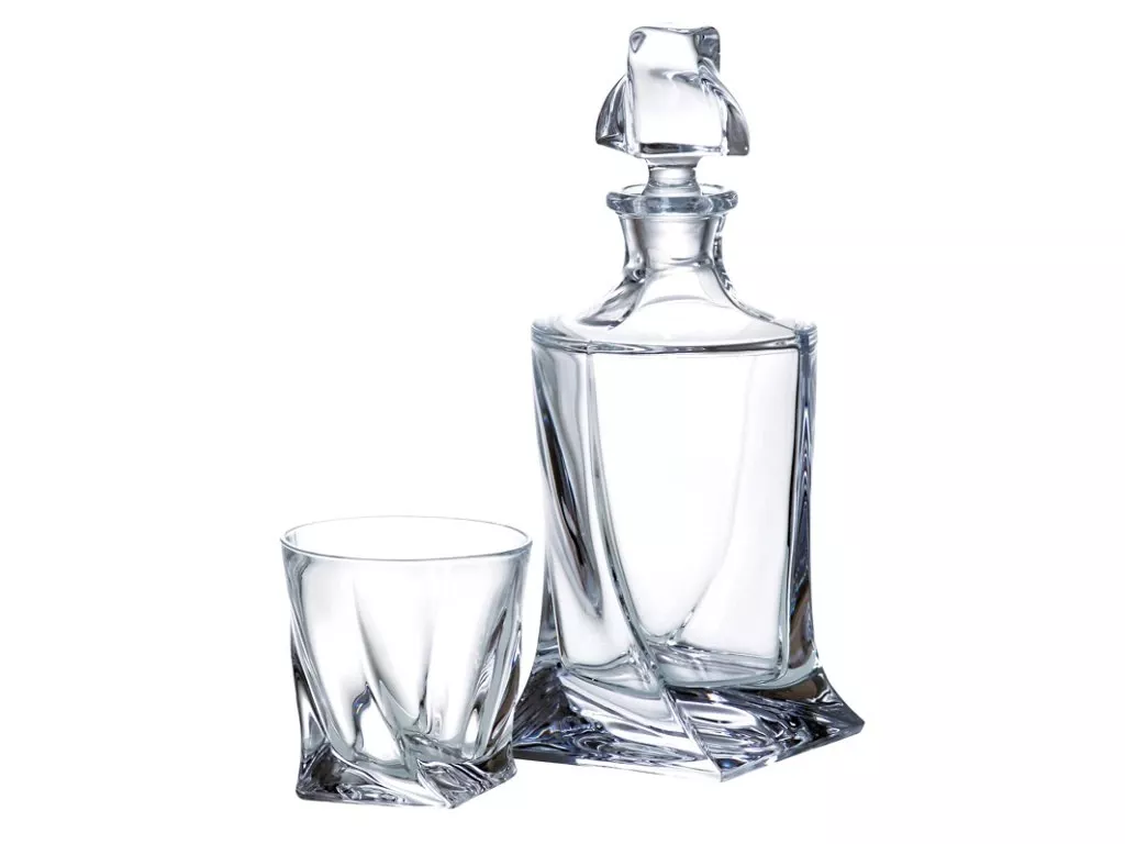 Bohemia Crystal Whisky készlet Quadro (1 dekanter + 6 pohár)