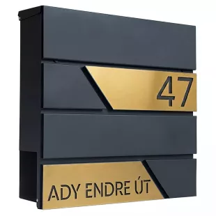 Oslo postaláda antracit - arany