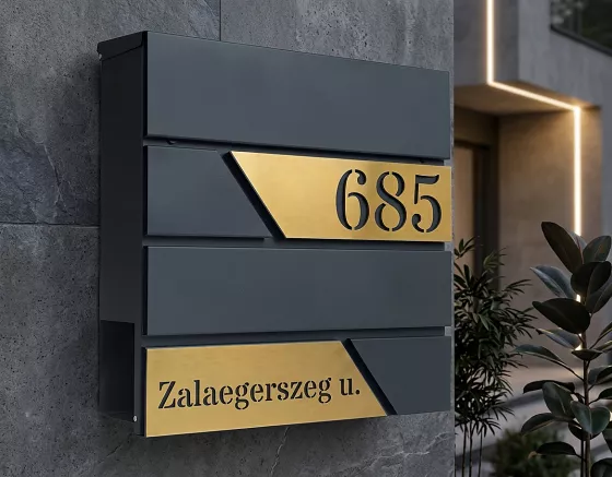 Modern antracit / arany postaláda
