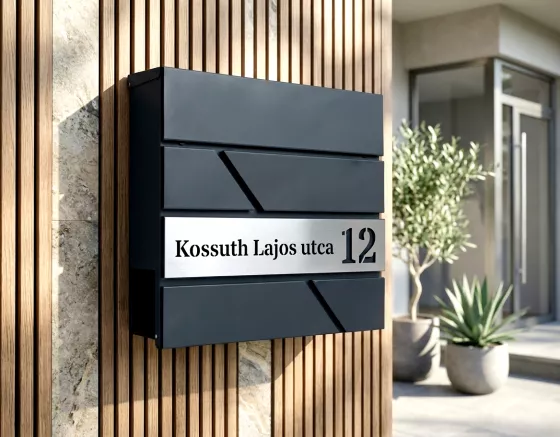 Modern antracitszürke / ezüst postaláda