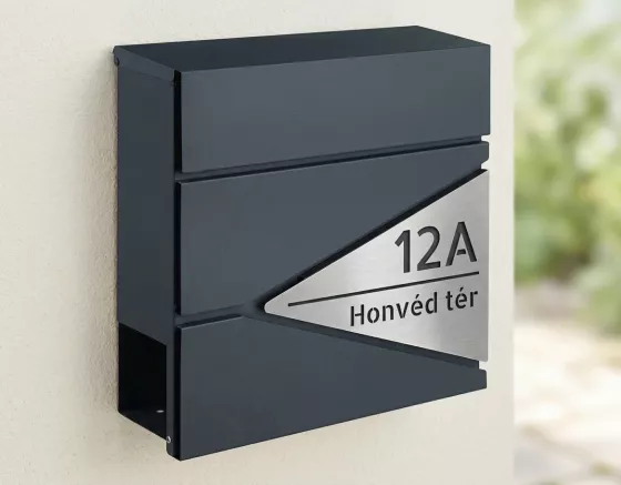 Modern antracitszürke / ezüst postaláda